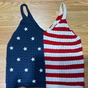 American flag knitted tank